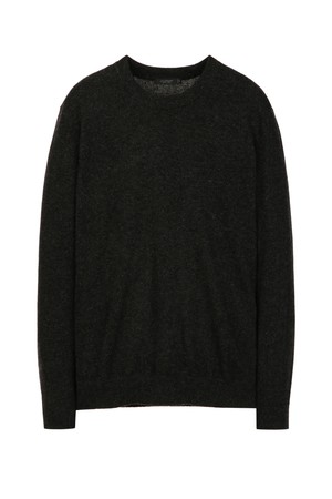 차콜그레이 캐시미어 블렌드 라운드넥 니트 (JNSW5D204CG)