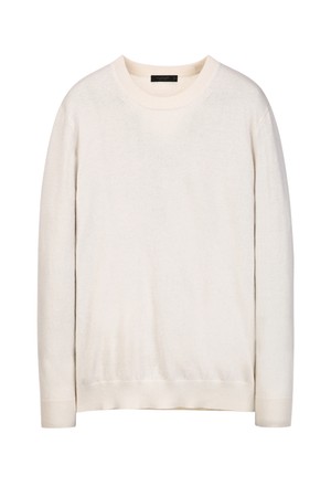 아이보리 캐시미어 블렌드 라운드넥 니트 (JNSW5D204IV)