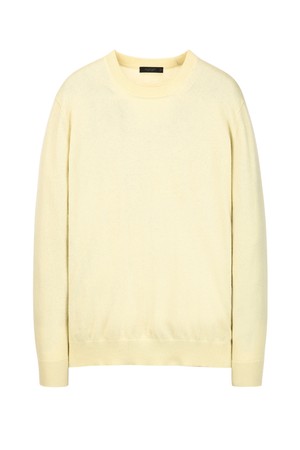 라이트옐로우 캐시미어 블렌드 라운드넥 니트 (JNSW5D204Y1)