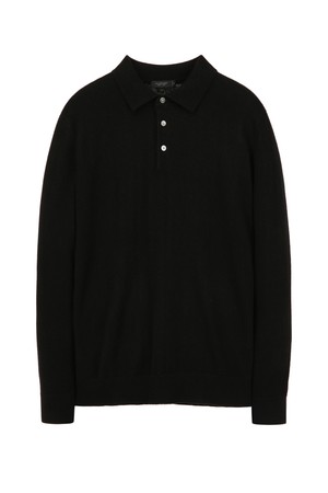 블랙 캐시미어 블렌드 카라넥 니트 (JNSW5D205BK)