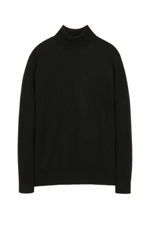 블랙 캐시미어 100% 터틀넥 니트 (JNSW5D207BK)