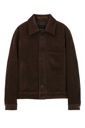 다크카키 벨루어 셔츠형 점퍼 (JNJU5C003K3)