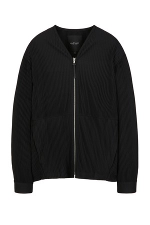 [SOFT PLEATS] 블랙 플리츠 셋업 가디건 (JNJU5C081BK)