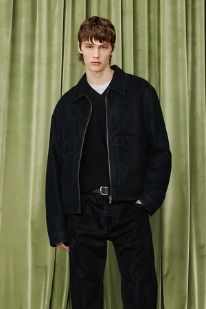 블랙 벨벳 데님 셋업 트러커 (JNJU5C104BK)