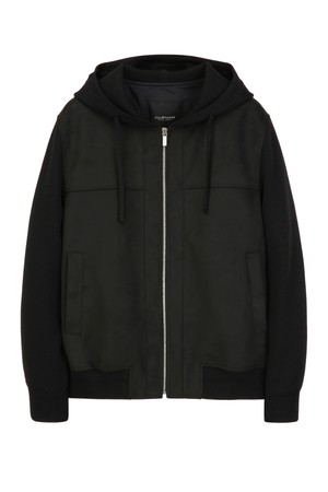 블랙 하이브리드 인조 스웨이드 후드 블루종 (JNJU5C503BK)