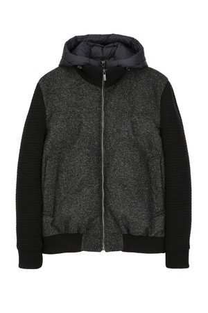 다크그레이 후드 결합 하이브리드 점퍼 (JNJU5D301G3)