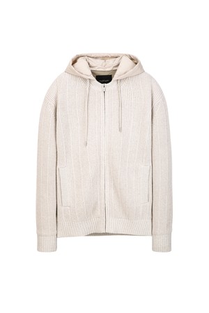 베이지 후드 탈착 방풍안감 크루넥 집업 가디건 (JNSW5D301I2)