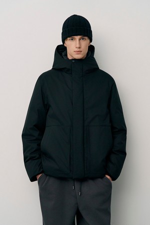 블랙 구스다운 후드 점퍼(JNJU5D315BK)