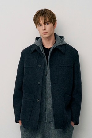 다크그레이 워크웨어 패딩 코트 (JNCO5D207G3)