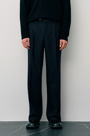 다크브라운 울 캐시미어 세미와이드 슬릿 슬랙스 (JNPA5D313W3)