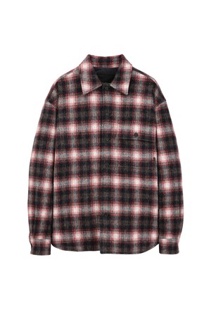 울 블렌드 플란넬 퀼팅 셔츠 - 레드 (JNSH5D216R2)