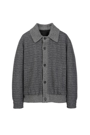 실크블렌드 트위드 패딩 블루종 - 다크그레이 (JNJU5D211G3)