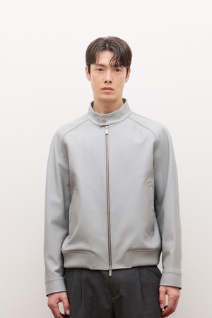 레더 밴드넥 블루종 - 라이트그레이(JNJU6A202G1)