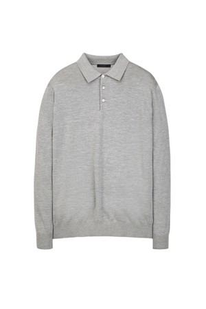 실크 블렌드 카라 니트 - 그레이(JNSW6A104G2)