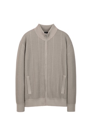 니트 하이넥 집업 가디건 - 다크베이지(JNSW6A102I3)