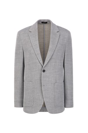 울 멜란지 텍스쳐 자켓 - 블루 (JNJA6B407B2)