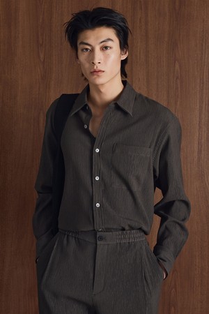 Kinoshita Seersucker Shirts (Khaki) TNSH6E101K2