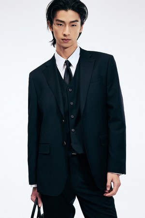 Classic Wool Suit Jacket (Black) TNJA6E101BK