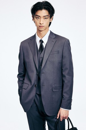 Classic Wool Suit Jacket (Charcoal Grey) TNJA6E101CG