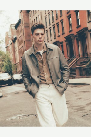 레더 초어 자켓 - 베이지 (JNJU6A204I2)