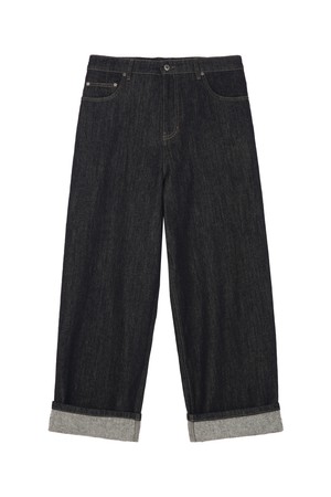 논페이드 롤업 데님 팬츠 - 블랙 (JNPA6B701BK)