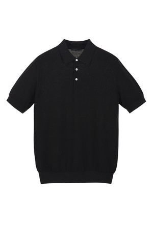 코튼 강연 카라 니트 - 블랙 (JNSW6B401BK)