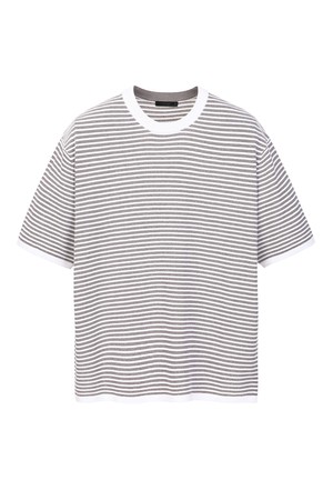 스트라이프 크루넥 니트 - 아이보리 (JNSW6B503IV)