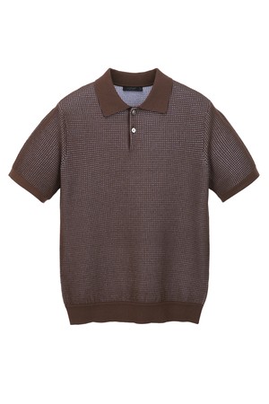 투톤 카라 니트 - 다크브라운 (JNSW6B502W3)