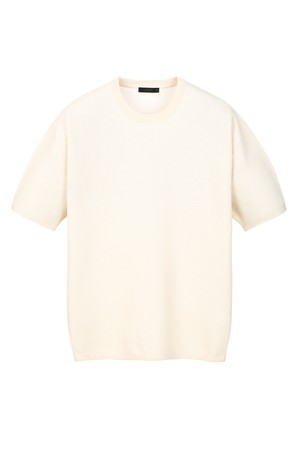 텍스쳐 믹스 크루넥 니트 - 아이보리 (JNSW6B504IV)