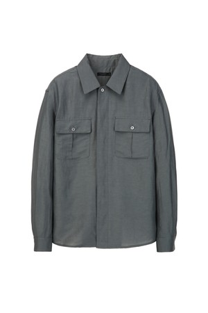 린넨 블렌드 단품 셔츠 - 터콰이즈블루 (JNSH6B500T2)