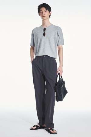 Wide Tapered Fit Nylon Pants (Grey) TNPA6E200G2