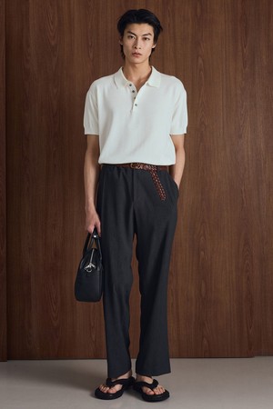 Kinoshita Seersucker Tapered Pants (Grey) TNPA6E206G2