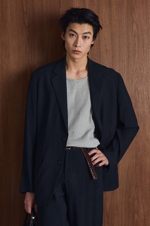 Kinoshita Seersucker Jacket (Navy) TNJA6E205N2