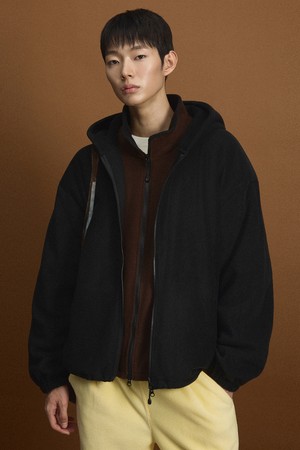 Oversized Fleece Hoodie Jumper (Black) TNJU6F111BK