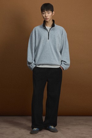 Fleece Wide-Leg Pants (Black) TNPA6F112BK
