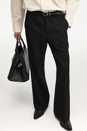 Flare Fit Wool Pants (Black) TNPA6F101BK