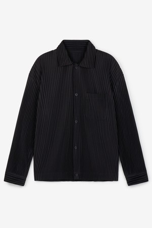 Yoyogi Pleats Overshirt (Black) TNSH6F107BK
