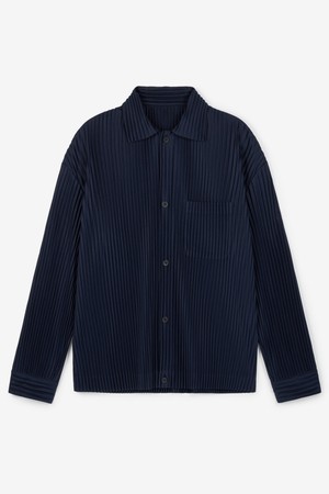 Yoyogi Pleats Overshirt (Navy) TNSH6F107N2