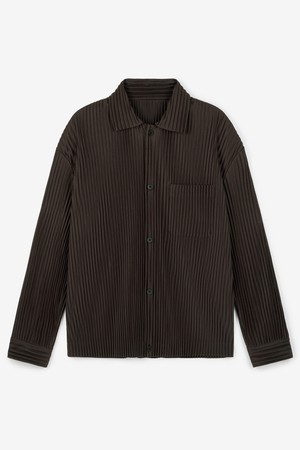 Yoyogi Pleats Overshirt (Brown) TNSH6F107W2
