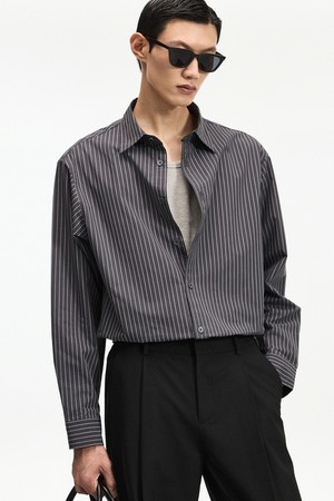Comfort Stripe Shirt (Charcoal) TNSH6F100CG