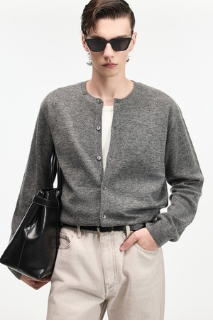 Alpaca Round Cardigan (Grey) TNSW6F100G2
