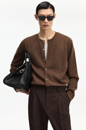 Alpaca Round Cardigan (Brown) TNSW6F100W2