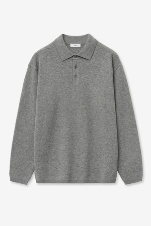 Cashmere Blended Essential Polo Knit Top (Grey) TNSW6F110G2