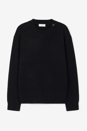 Button Detail Knit Top (Black) TNSW6F104BK