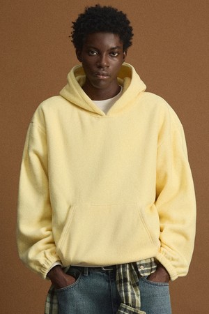 Oversized Fleece Hooded Sweatshirt (Butter Yellow) TNTS6F101Y2