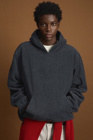 Oversized Fleece Hooded Sweatshirt (Dark Grey) TNTS6F101CG