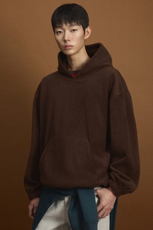 Oversized Fleece Hooded Sweatshirt (Brown) TNTS6F101W2