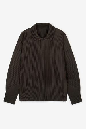 Yoyogi Pleats Collared T-Shirt (Brown) TNTS6F103W2