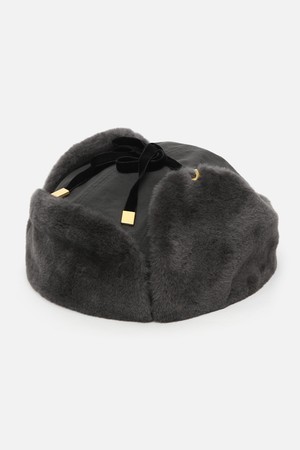 FLIGHT RABBIT HAT / FUR / CHARCOAL