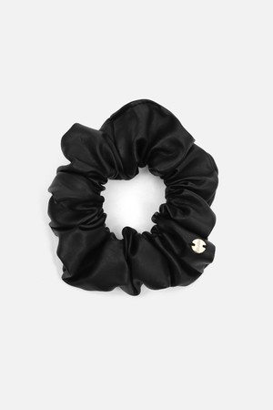 SCRUNCHIE / TINY / JEWEL / F LEATHER BLACK